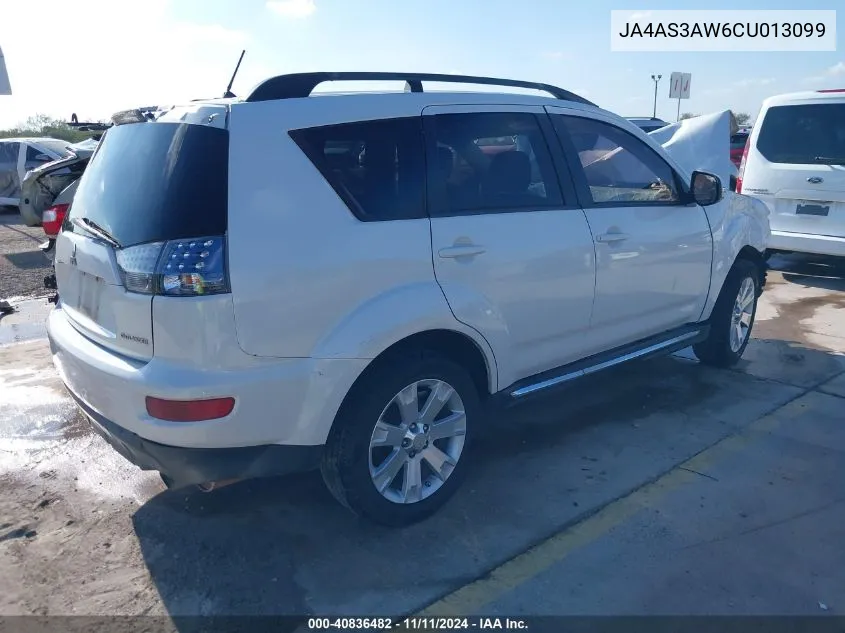 2012 Mitsubishi Outlander Se VIN: JA4AS3AW6CU013099 Lot: 40836482