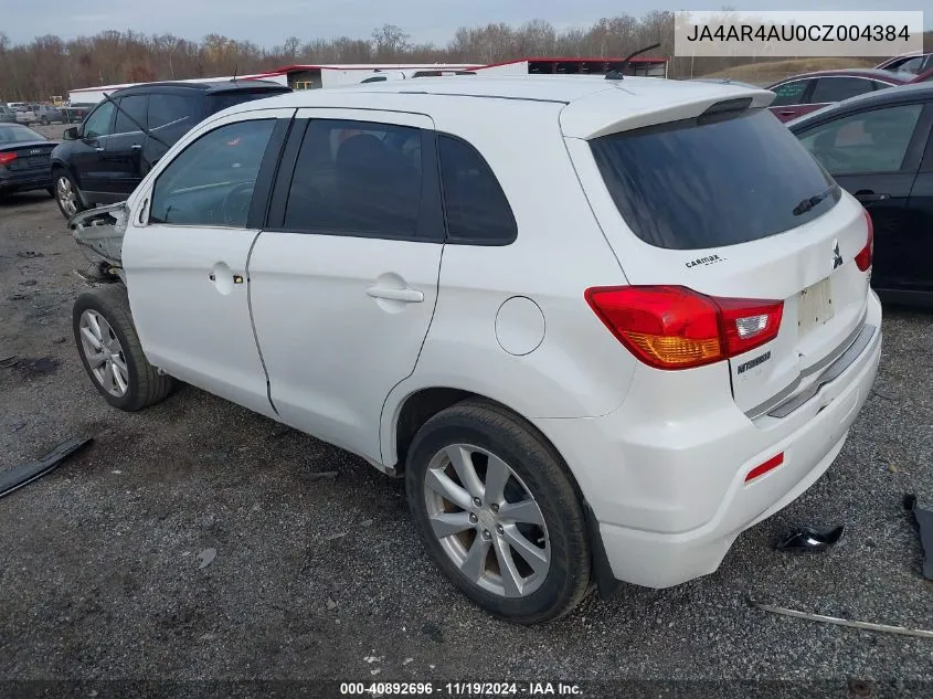 2012 Mitsubishi Outlander Sport Se VIN: JA4AR4AU0CZ004384 Lot: 40892696