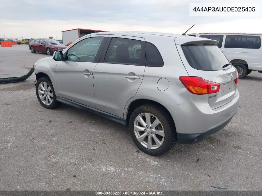 2013 Mitsubishi Outlander Sport Es VIN: 4A4AP3AU0DE025405 Lot: 39338223