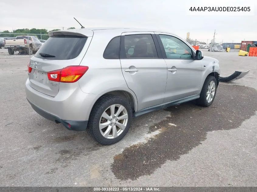 2013 Mitsubishi Outlander Sport Es VIN: 4A4AP3AU0DE025405 Lot: 39338223