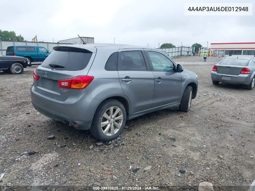 2013 Mitsubishi Outlander Sport Es VIN: 4A4AP3AU6DE012948 Lot: 39970525