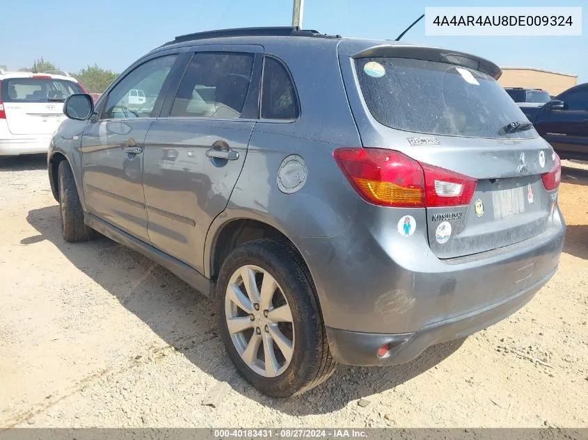 2013 Mitsubishi Outlander Sport Se VIN: 4A4AR4AU8DE009324 Lot: 40183431