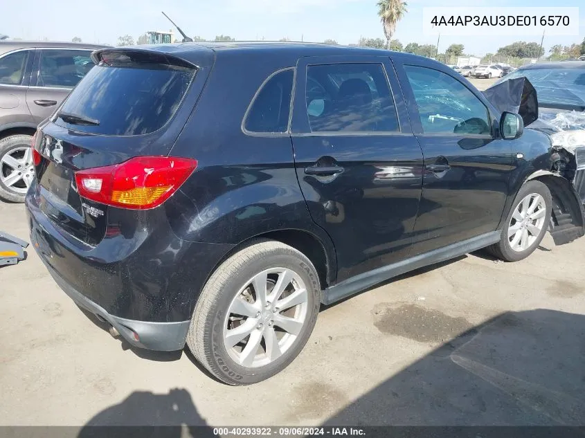 2013 Mitsubishi Outlander Sport Es VIN: 4A4AP3AU3DE016570 Lot: 40293922