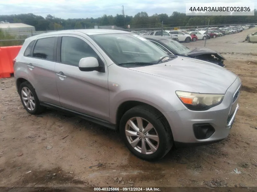 2013 Mitsubishi Outlander Sport Es VIN: 4A4AR3AU8DE002836 Lot: 40325866