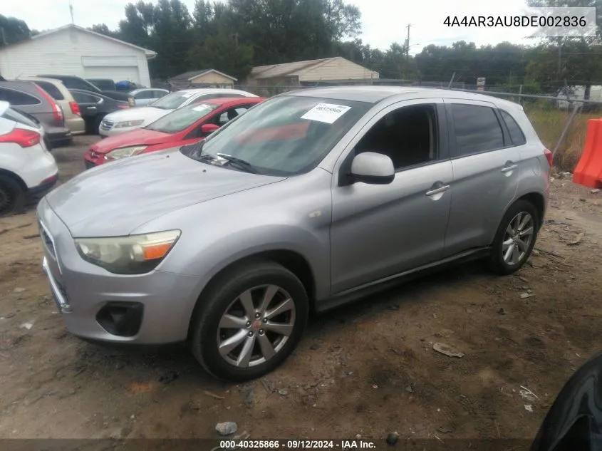 2013 Mitsubishi Outlander Sport Es VIN: 4A4AR3AU8DE002836 Lot: 40325866