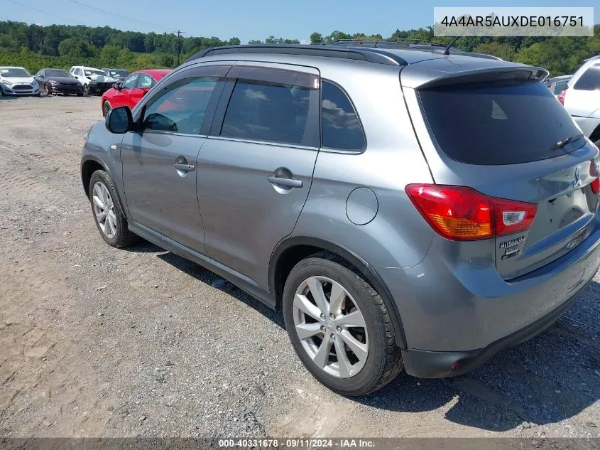 2013 Mitsubishi Outlander Sport Le VIN: 4A4AR5AUXDE016751 Lot: 40331678