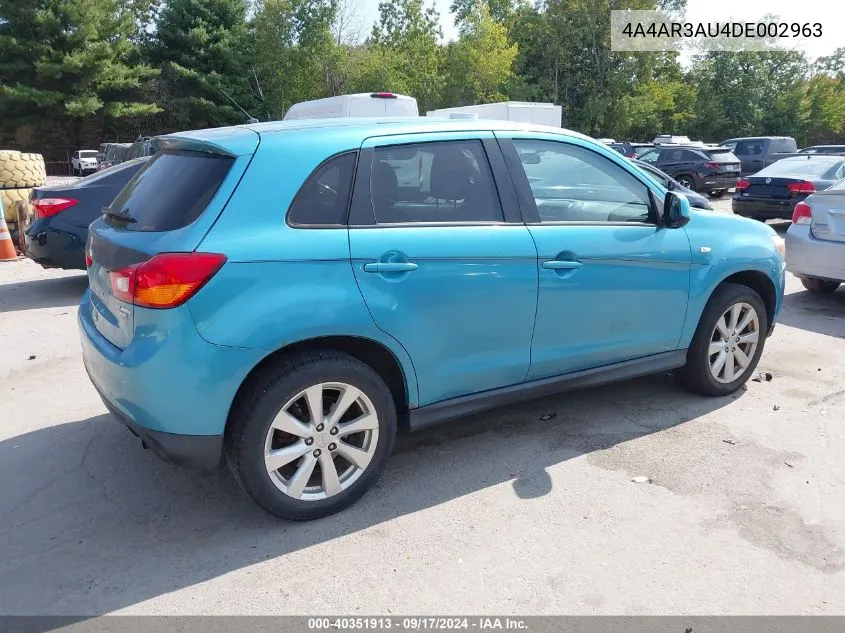 2013 Mitsubishi Outlander Sport Es VIN: 4A4AR3AU4DE002963 Lot: 40351913