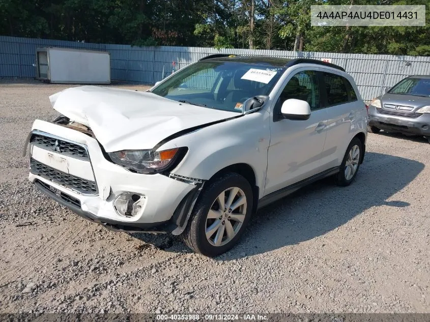 2013 Mitsubishi Outlander Sport Se VIN: 4A4AP4AU4DE014431 Lot: 40353988