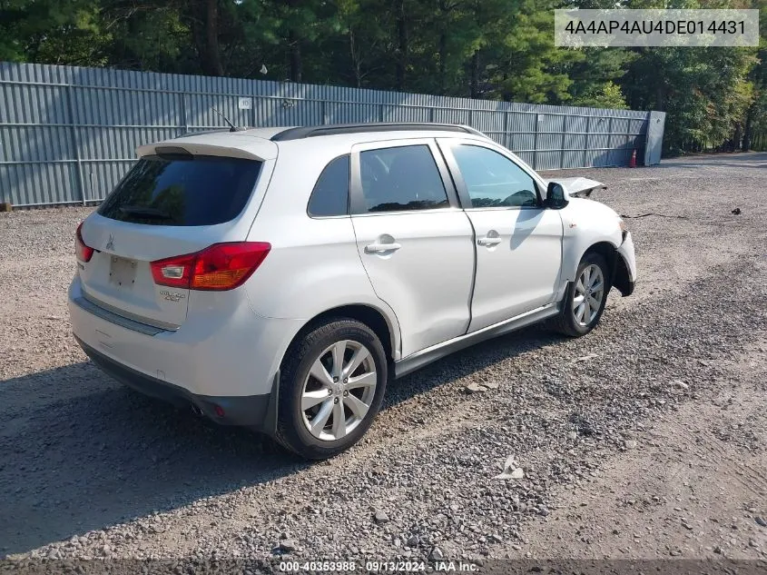 2013 Mitsubishi Outlander Sport Se VIN: 4A4AP4AU4DE014431 Lot: 40353988