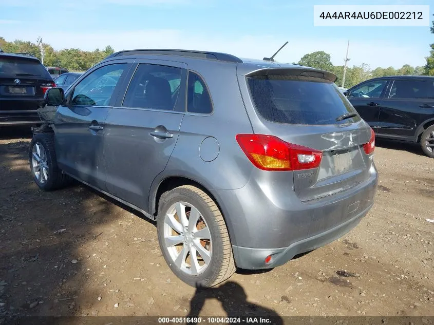 2013 Mitsubishi Outlander Sport Se VIN: 4A4AR4AU6DE002212 Lot: 40516490