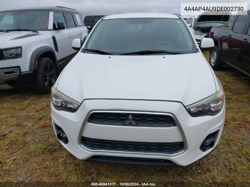 2013 Mitsubishi Outlander Sport Se VIN: 4A4AP4AU9DE002730 Lot: 40541017