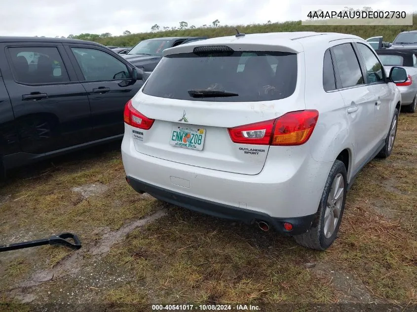 2013 Mitsubishi Outlander Sport Se VIN: 4A4AP4AU9DE002730 Lot: 40541017