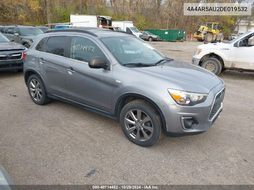 2013 Mitsubishi Outlander Sport Le VIN: 4A4AR5AU2DE019532 Lot: 40714452