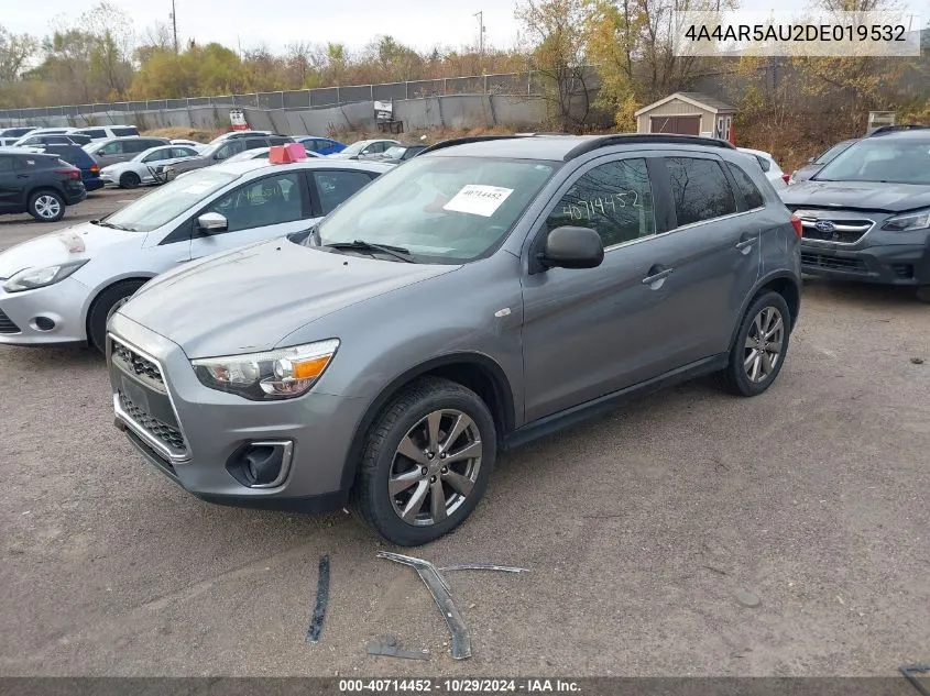 2013 Mitsubishi Outlander Sport Le VIN: 4A4AR5AU2DE019532 Lot: 40714452