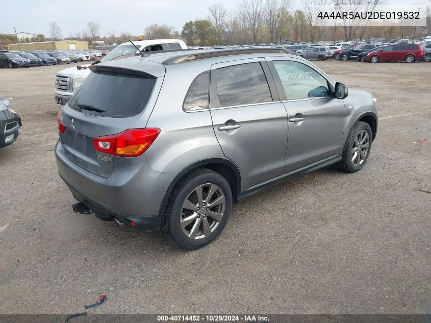 2013 Mitsubishi Outlander Sport Le VIN: 4A4AR5AU2DE019532 Lot: 40714452