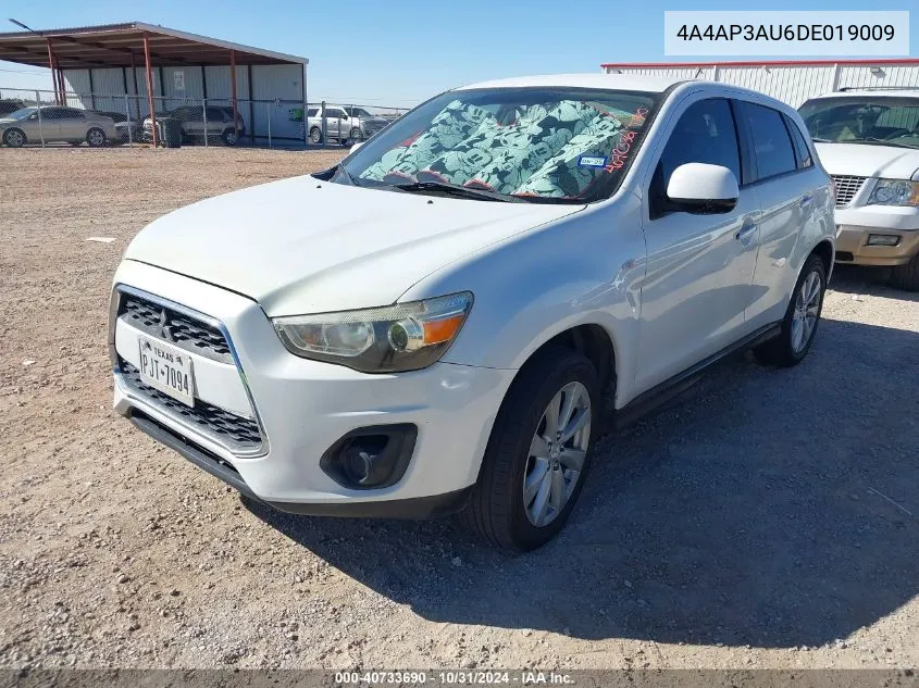 2013 Mitsubishi Outlander Sport Es VIN: 4A4AP3AU6DE019009 Lot: 40733690