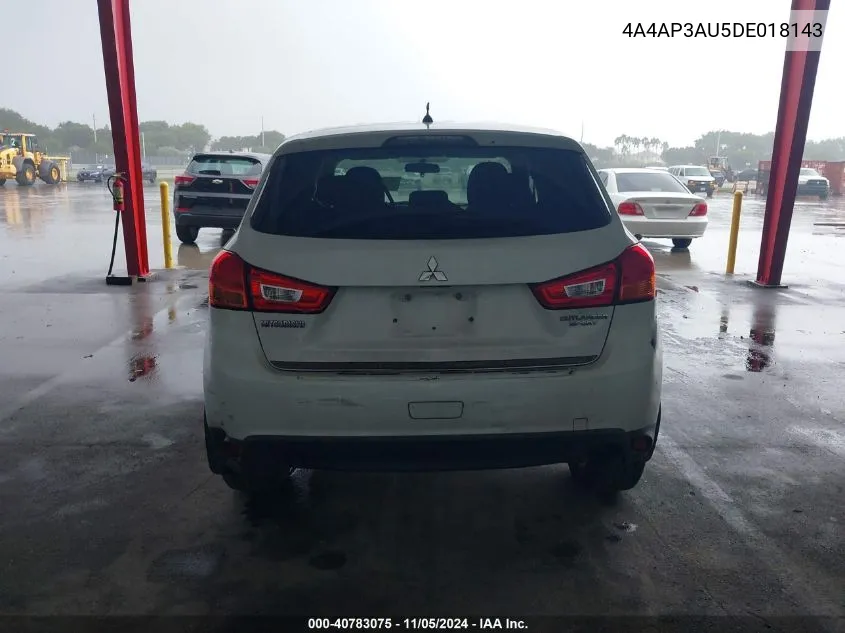 2013 Mitsubishi Outlander Sport Es VIN: 4A4AP3AU5DE018143 Lot: 40783075