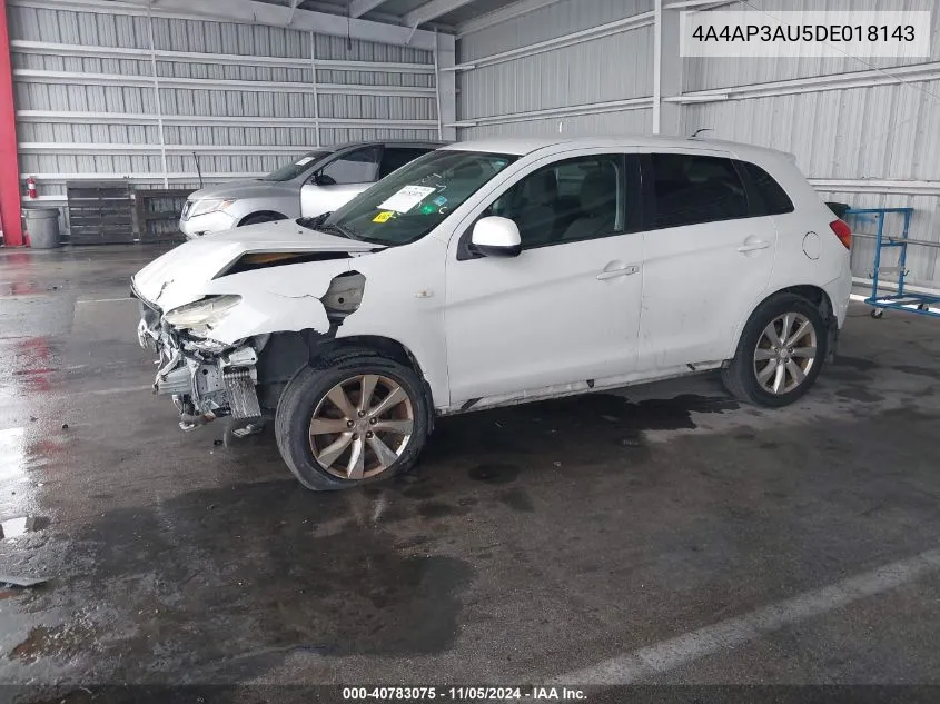 2013 Mitsubishi Outlander Sport Es VIN: 4A4AP3AU5DE018143 Lot: 40783075