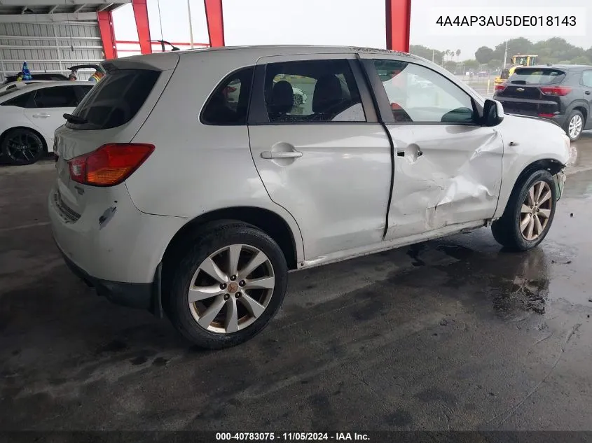 2013 Mitsubishi Outlander Sport Es VIN: 4A4AP3AU5DE018143 Lot: 40783075