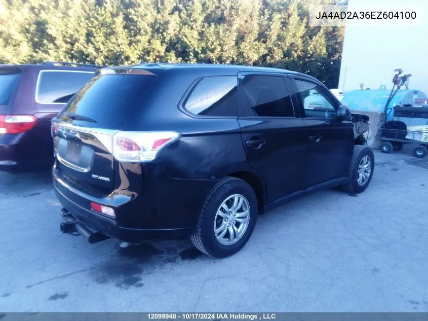 2014 Mitsubishi Outlander VIN: JA4AD2A36EZ604100 Lot: 12099948