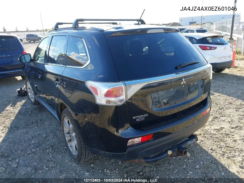 2014 Mitsubishi Outlander VIN: JA4JZ4AX0EZ601046 Lot: 12112403