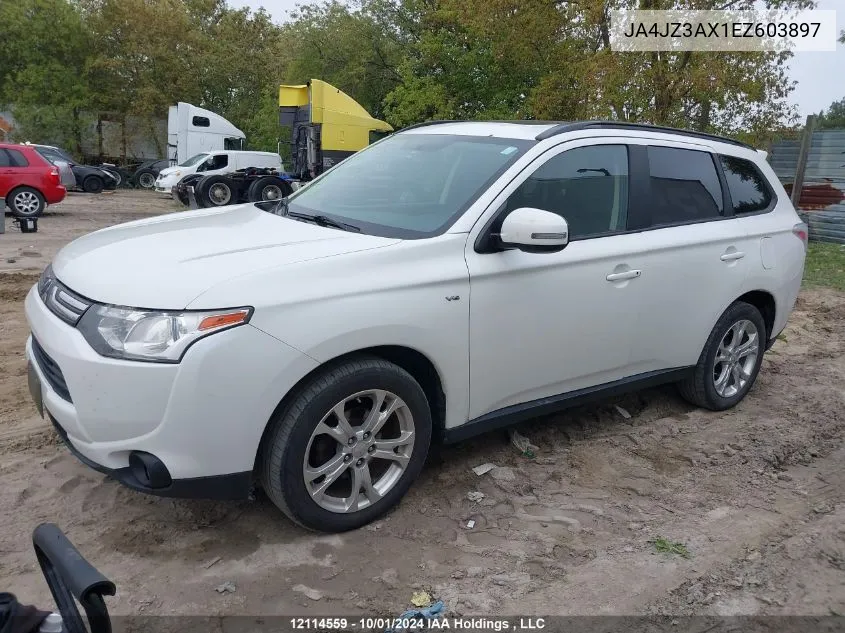 2014 Mitsubishi Outlander VIN: JA4JZ3AX1EZ603897 Lot: 12114559