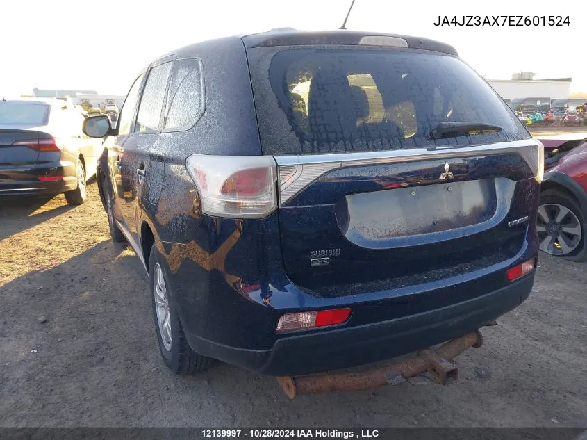 2014 Mitsubishi Outlander Se VIN: JA4JZ3AX7EZ601524 Lot: 12139997