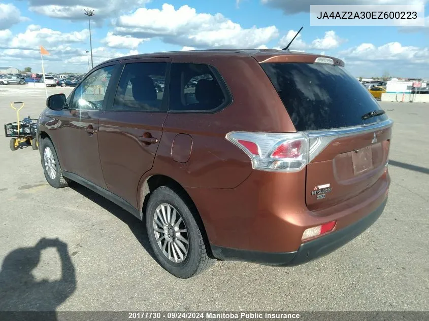 2014 Mitsubishi Outlander Es VIN: JA4AZ2A30EZ600223 Lot: 20177730