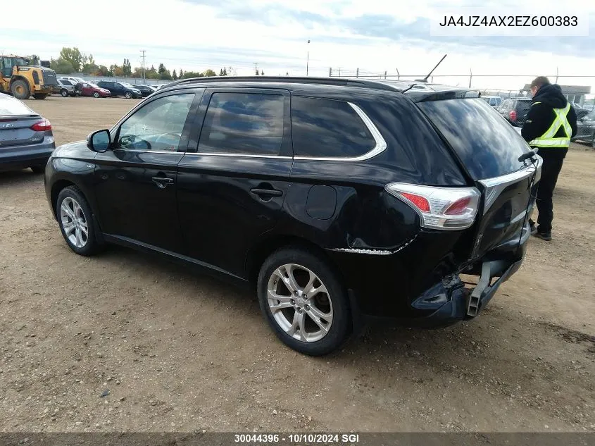 2014 Mitsubishi Outlander Gt VIN: JA4JZ4AX2EZ600383 Lot: 30044396