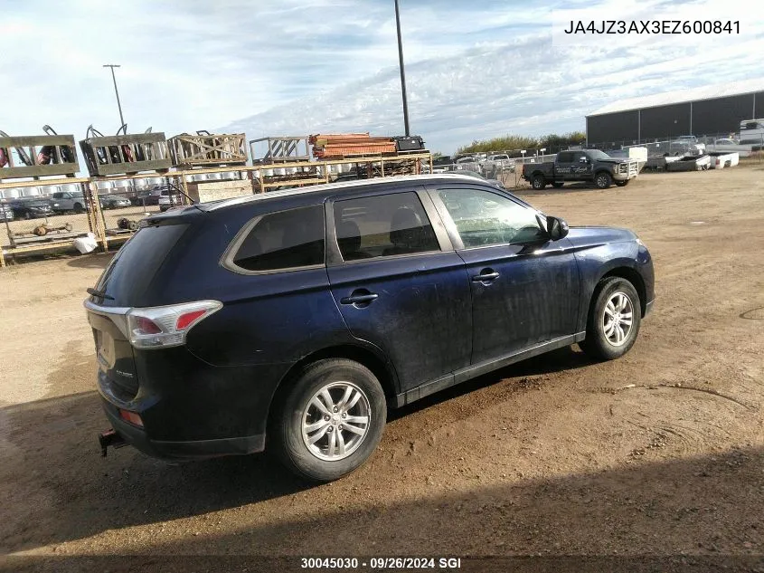 2014 Mitsubishi Outlander Se VIN: JA4JZ3AX3EZ600841 Lot: 30045030