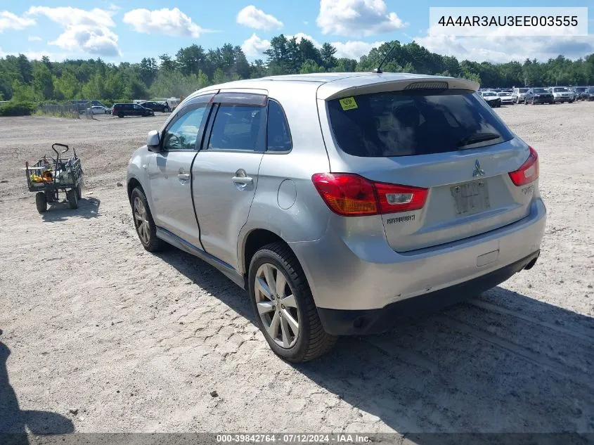 4A4AR3AU3EE003555 2014 Mitsubishi Outlander Sport Es