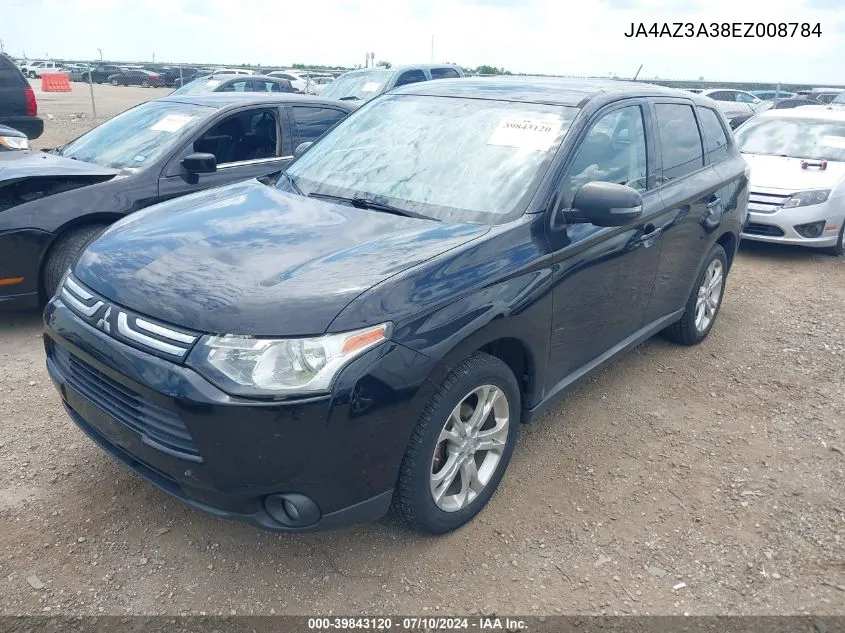 2014 Mitsubishi Outlander Se VIN: JA4AZ3A38EZ008784 Lot: 39843120