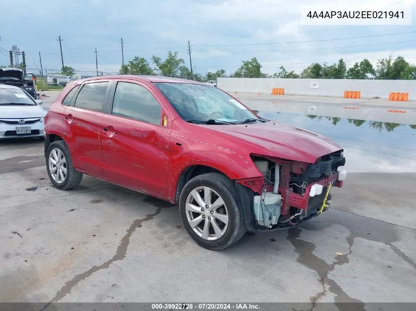 2014 Mitsubishi Outlander Sport Es VIN: 4A4AP3AU2EE021941 Lot: 39922728