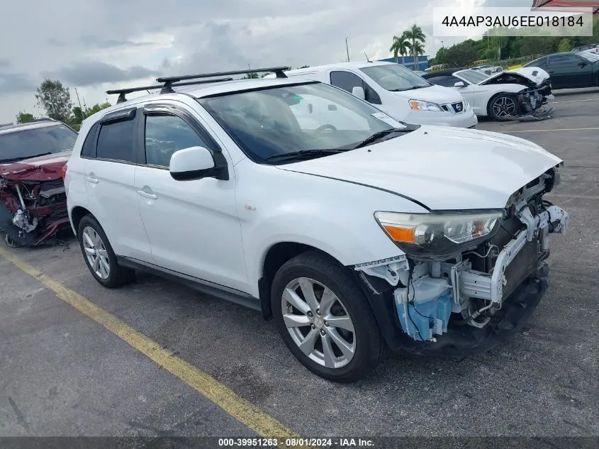 2014 Mitsubishi Outlander Sport Es VIN: 4A4AP3AU6EE018184 Lot: 39951263