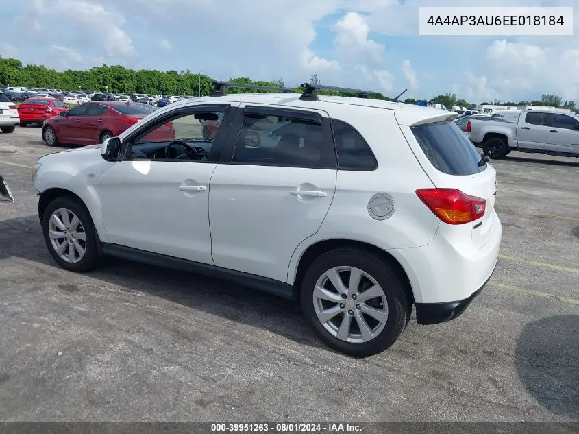 2014 Mitsubishi Outlander Sport Es VIN: 4A4AP3AU6EE018184 Lot: 39951263