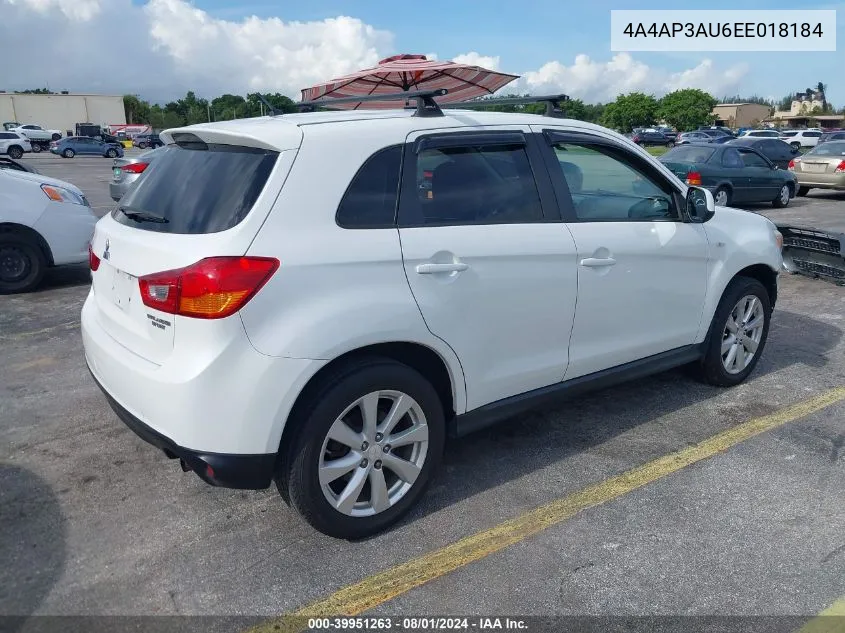 2014 Mitsubishi Outlander Sport Es VIN: 4A4AP3AU6EE018184 Lot: 39951263