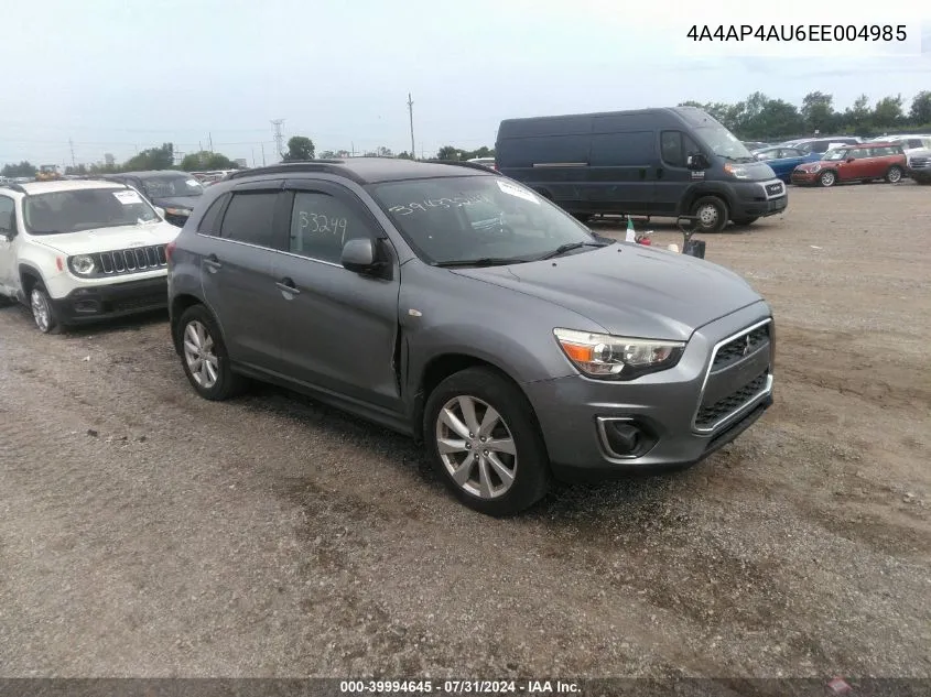 4A4AP4AU6EE004985 2014 Mitsubishi Outlander Sport Se