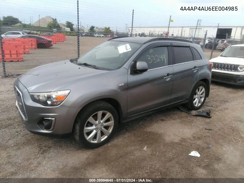 2014 Mitsubishi Outlander Sport Se VIN: 4A4AP4AU6EE004985 Lot: 39994645