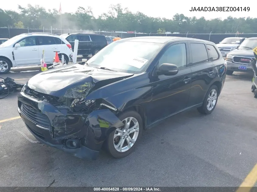 2014 Mitsubishi Outlander Se VIN: JA4AD3A38EZ004149 Lot: 40054528