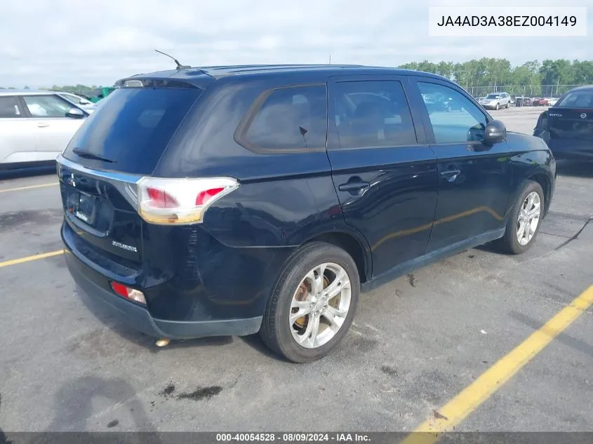 2014 Mitsubishi Outlander Se VIN: JA4AD3A38EZ004149 Lot: 40054528