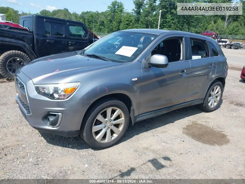 2014 Mitsubishi Outlander Sport Se VIN: 4A4AR4AU3EE019258 Lot: 40087814