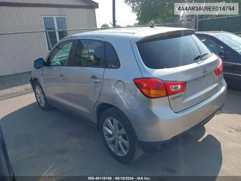 2014 Mitsubishi Outlander Sport Es VIN: 4A4AR3AU9EE014754 Lot: 40118186