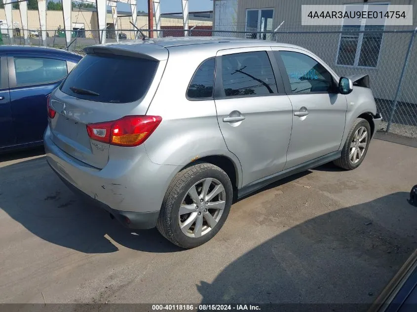 2014 Mitsubishi Outlander Sport Es VIN: 4A4AR3AU9EE014754 Lot: 40118186