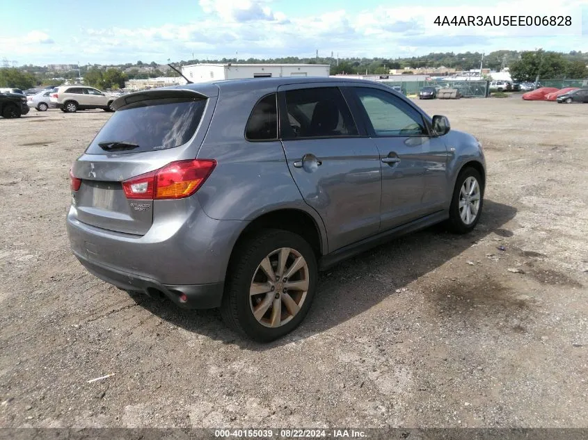 4A4AR3AU5EE006828 2014 Mitsubishi Outlander Sport Es