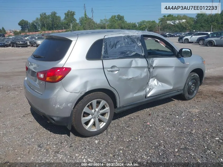 2014 Mitsubishi Outlander Sport Es VIN: 4A4AP3AU7EE012233 Lot: 40780557