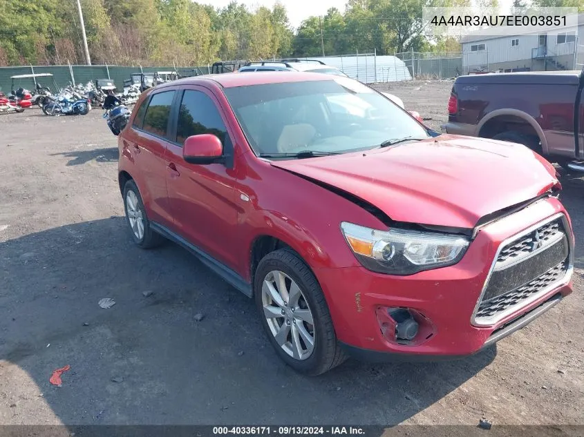 2014 Mitsubishi Outlander Sport Es VIN: 4A4AR3AU7EE003851 Lot: 40336171