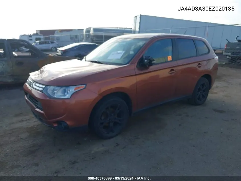 2014 Mitsubishi Outlander Se VIN: JA4AD3A30EZ020135 Lot: 40370899