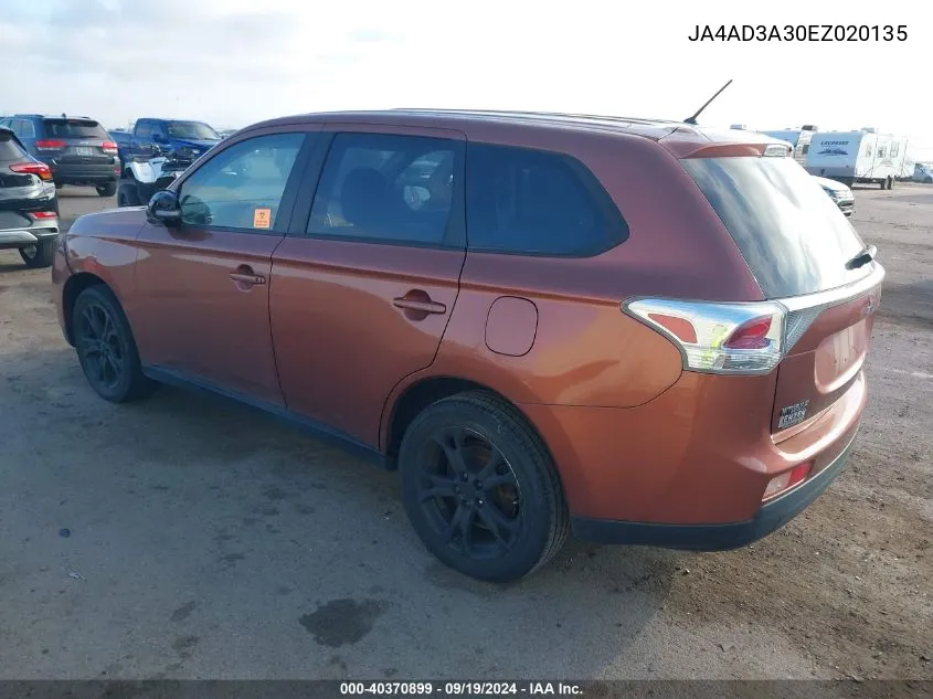 JA4AD3A30EZ020135 2014 Mitsubishi Outlander Se