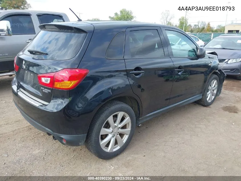 2014 Mitsubishi Outlander Sport Es VIN: 4A4AP3AU9EE018793 Lot: 40390230