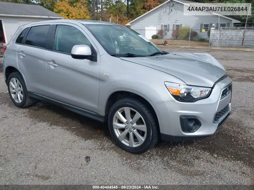 2014 Mitsubishi Outlander Sport Es VIN: 4A4AP3AU7EE026844 Lot: 40404545